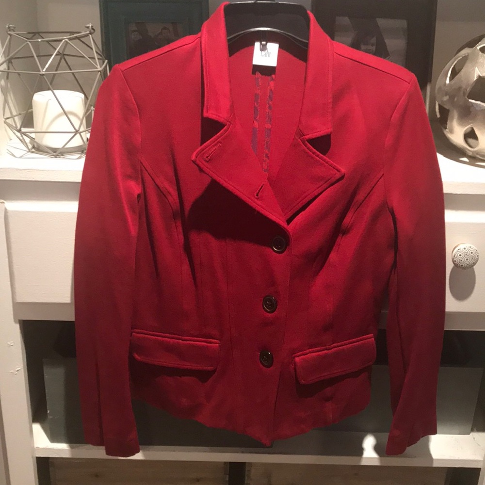 Red outing blazer by CAbi. Worn once. Size 6.